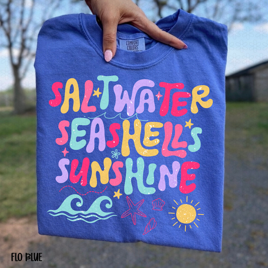 Saltwater Seashells Sunshine DTF Transfer