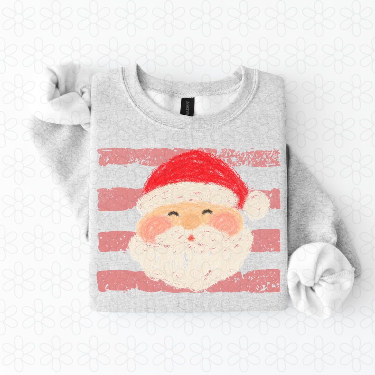 Santa- Stripes Christmas (Multiple Colors) Completed Tee