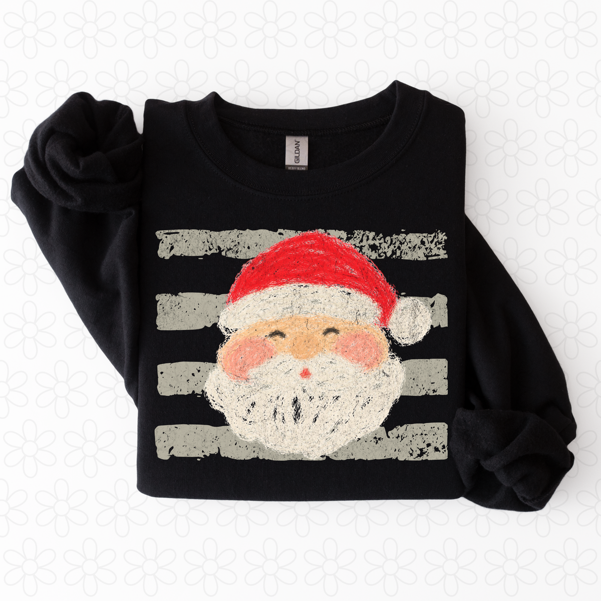 Santa- Stripes Christmas (Multiple Colors) Completed Tee