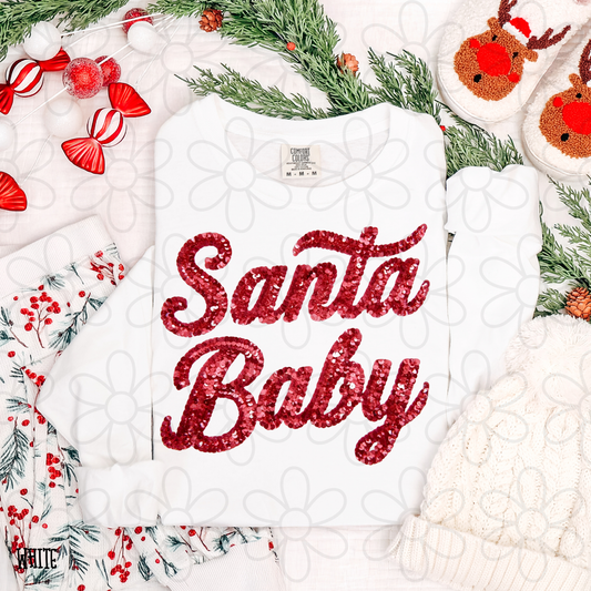 Santa Baby Sequins DTF Transfer