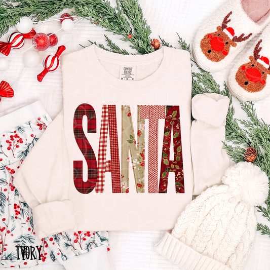 Santa Stitch Patterns Kids Completed Tee