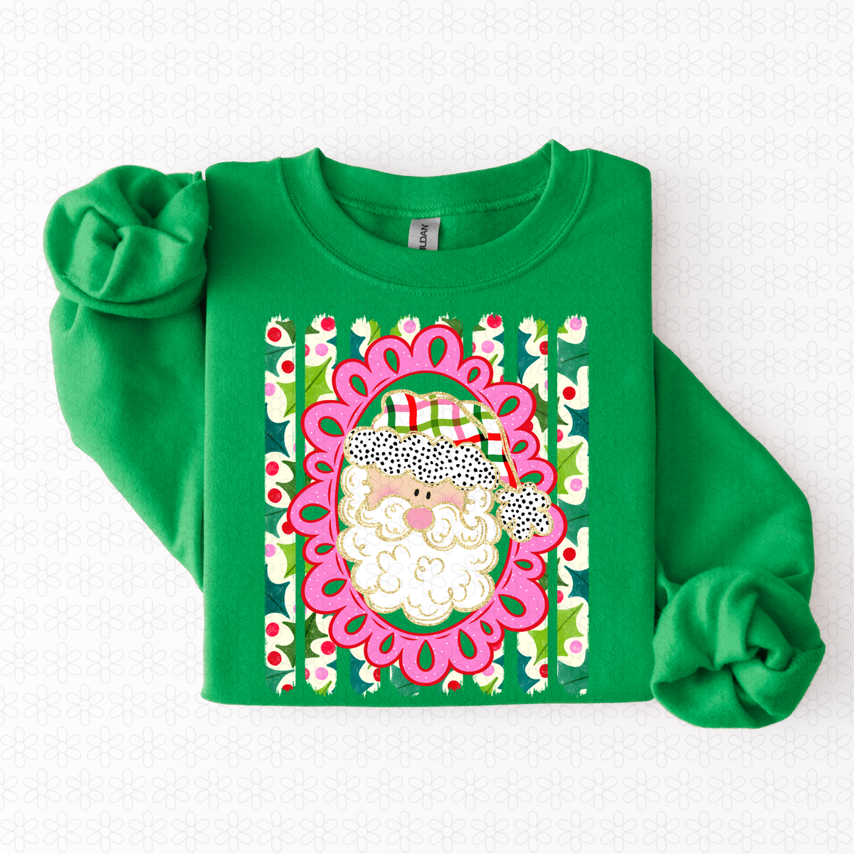 Santa frame Holly stripes Completed Tee