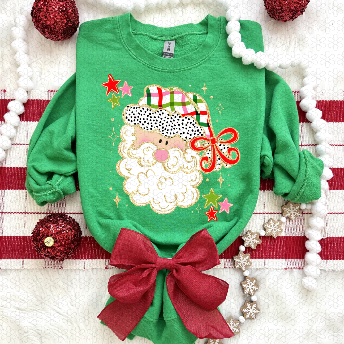 Santa head with stars Completed Tee