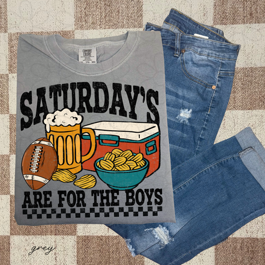 Saturdays Are For The Boys Football Kids Completed Tee