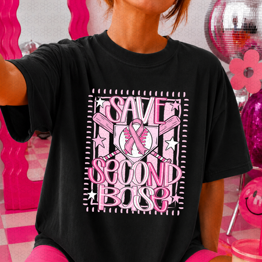 Save Second Base- with Background Completed Tee