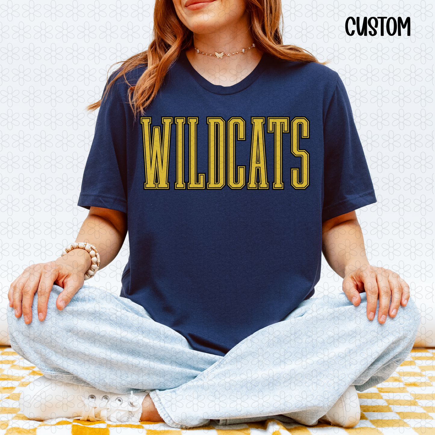 School Spirit Outline- CUSTOM ANY COLORS Completed Tee