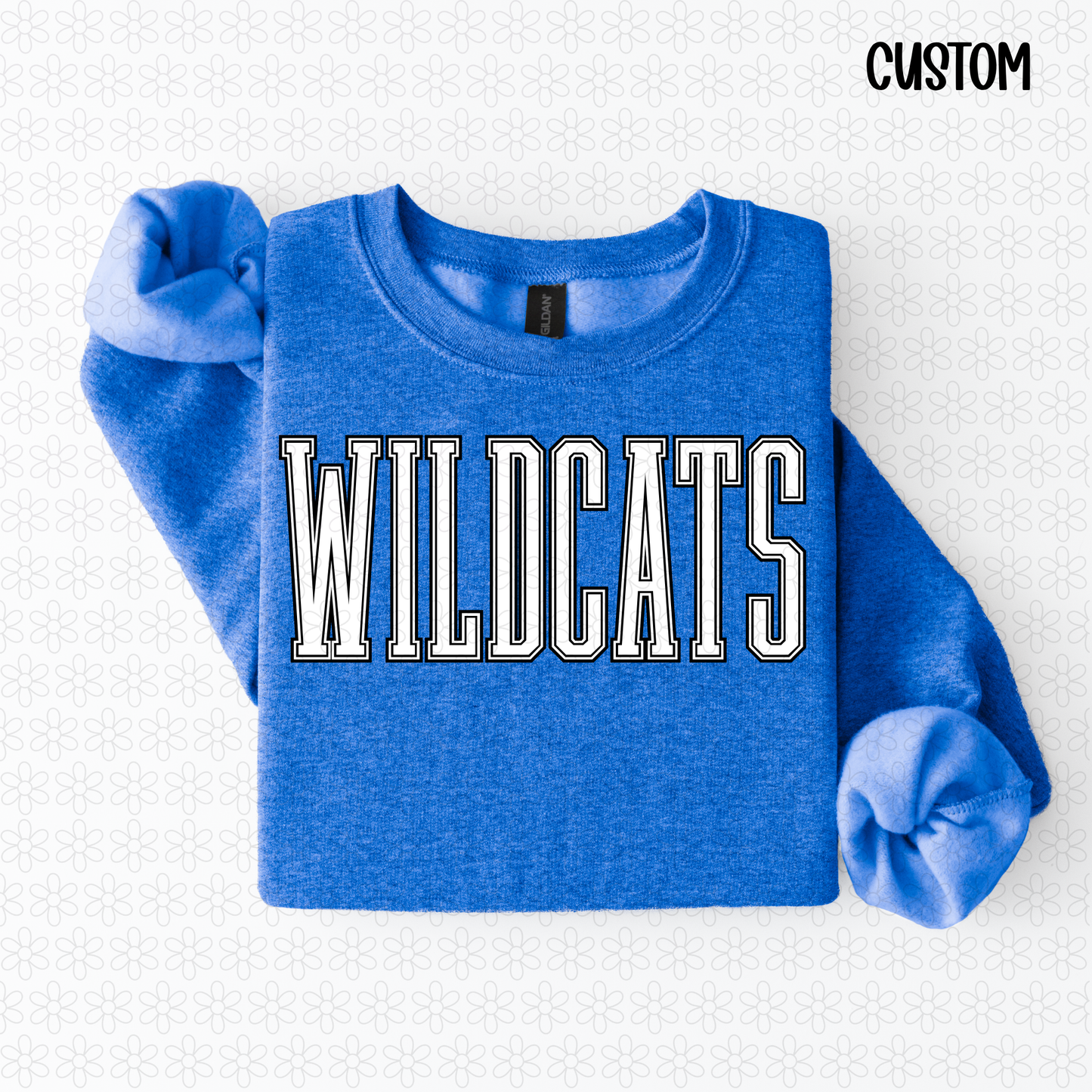 School Spirit Outline- CUSTOM ANY COLORS Completed Tee