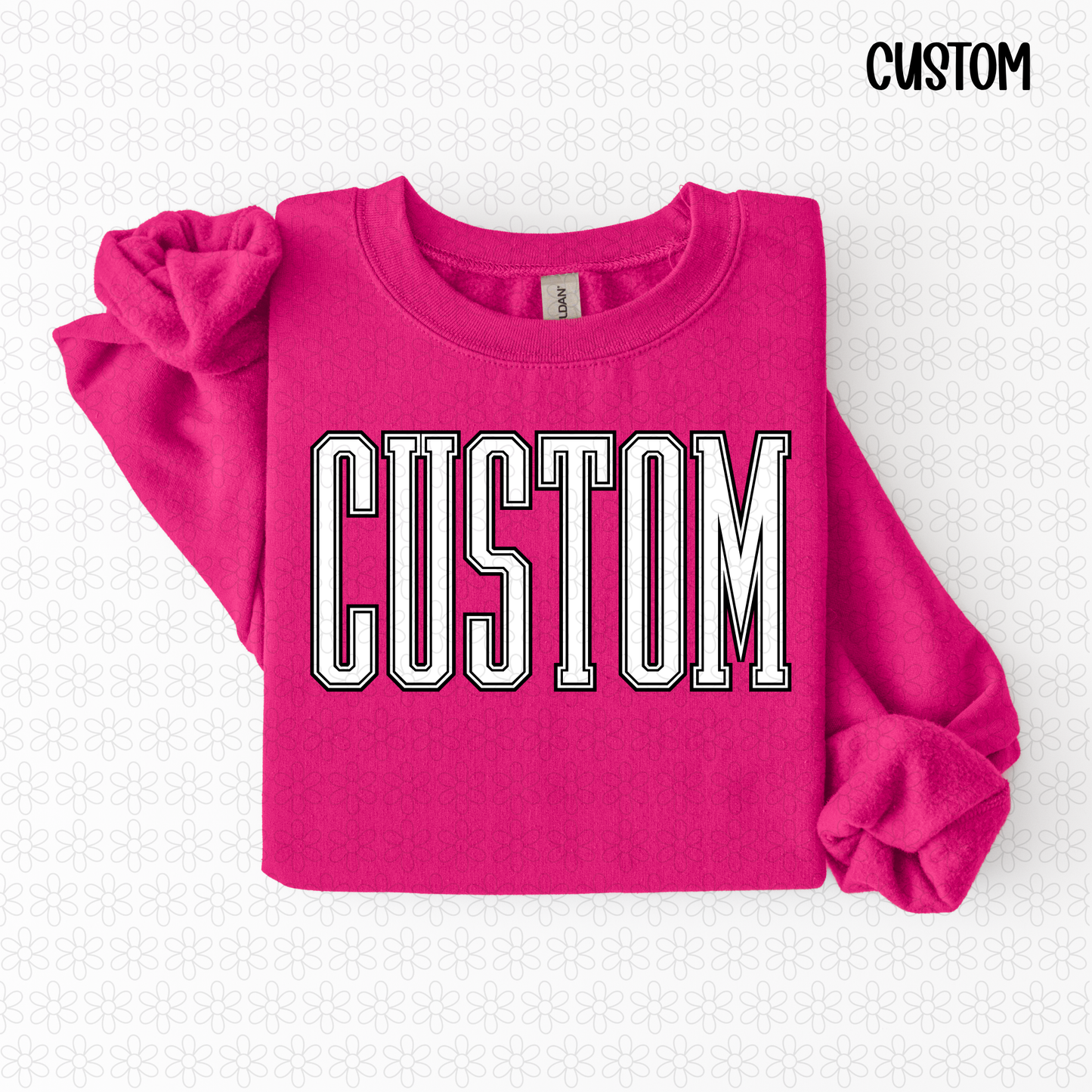 School Spirit Outline- CUSTOM ANY COLORS Completed Tee