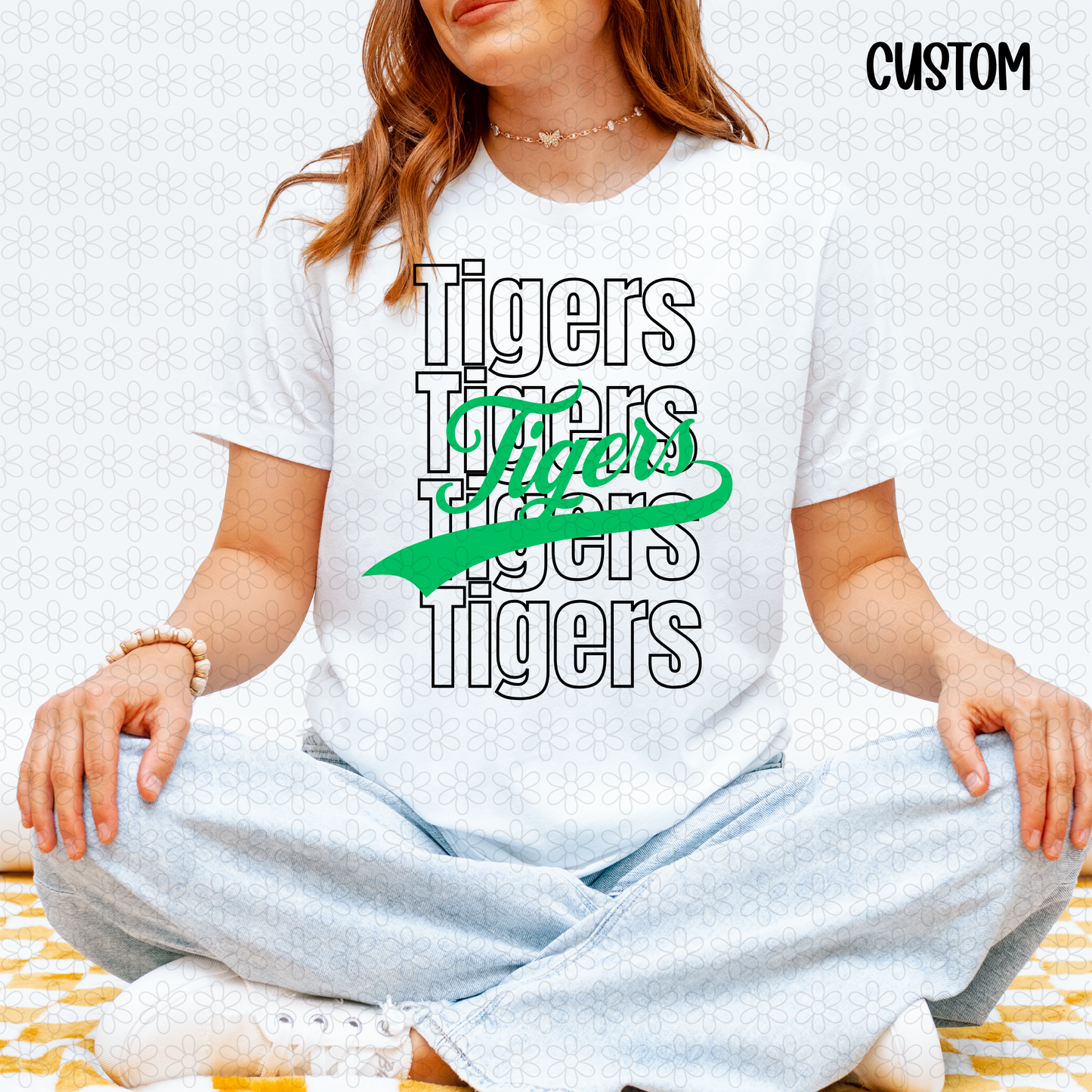 School Spirit Stacked Mascot- CUSTOM Any Color DTF Transfer