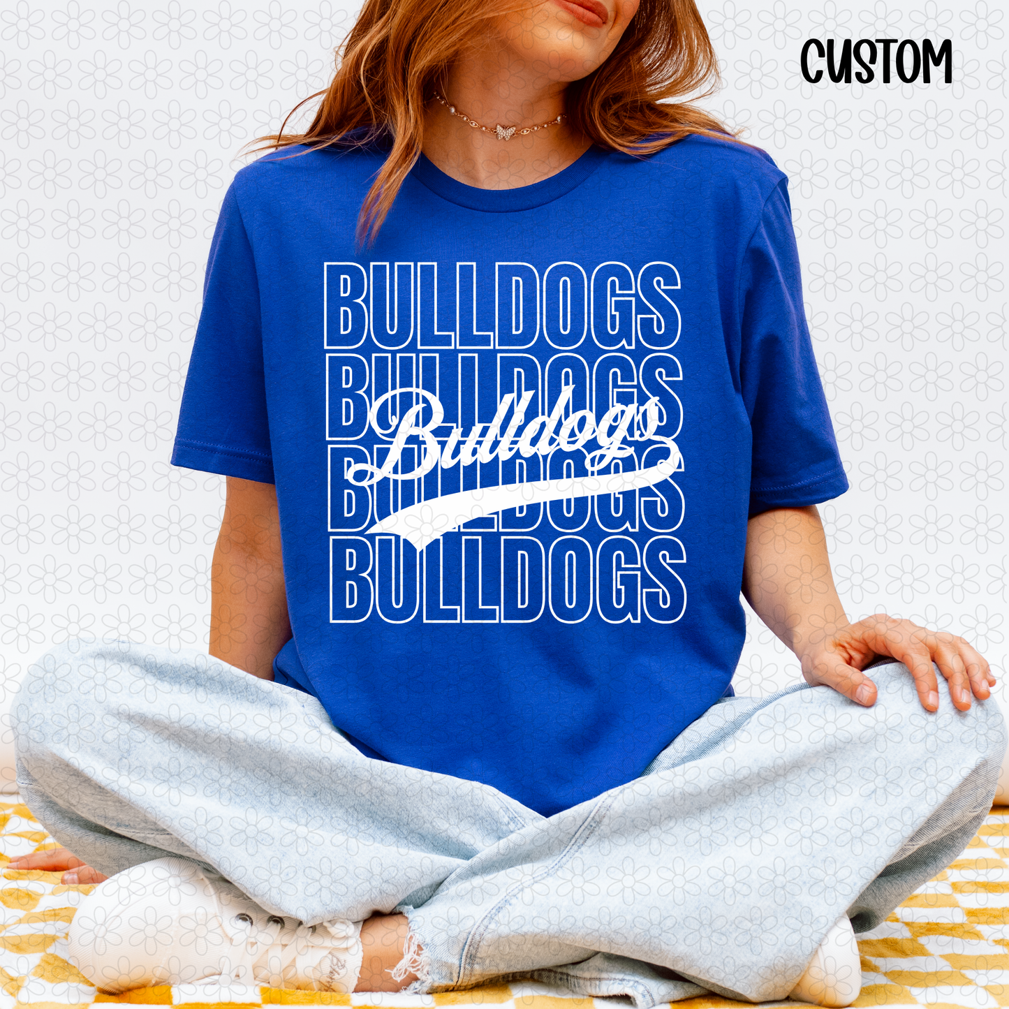 School Spirit Stacked Mascot- CUSTOM Any Color DTF Transfer