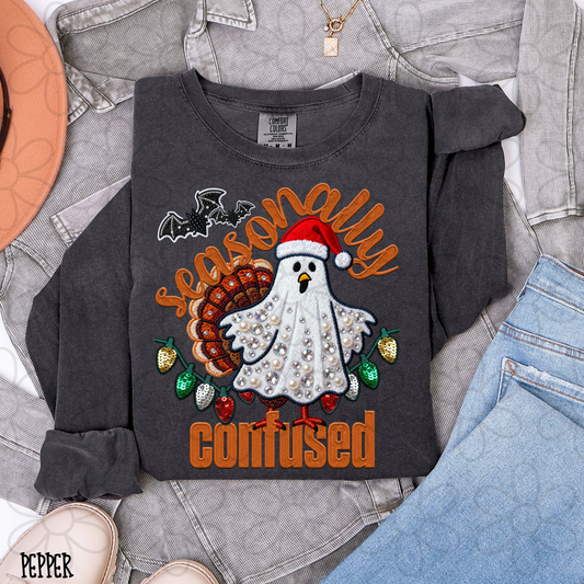 Seasonally Confused Turkey Ghost Kids Completed Tee