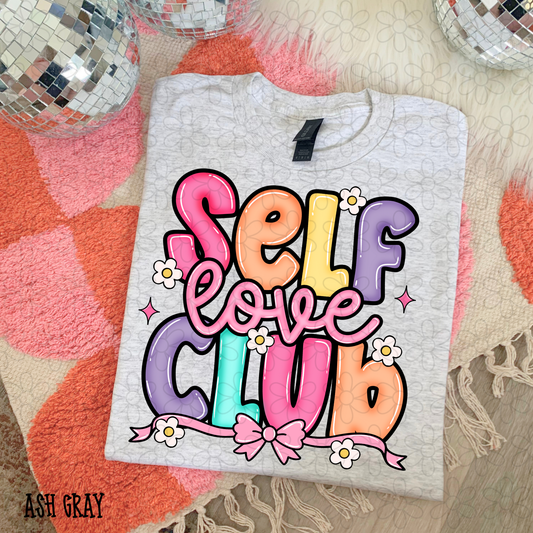 Self Love Club Flowers Bow Completed Tee
