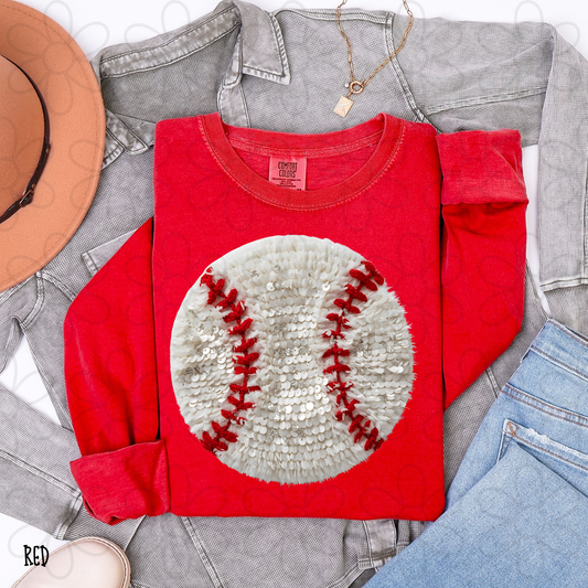 Sequin Baseball DTF Transfer