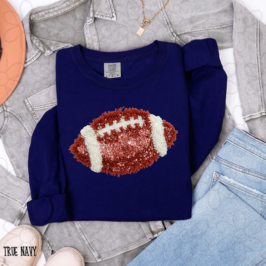 Sequin Football Kids Completed Tee