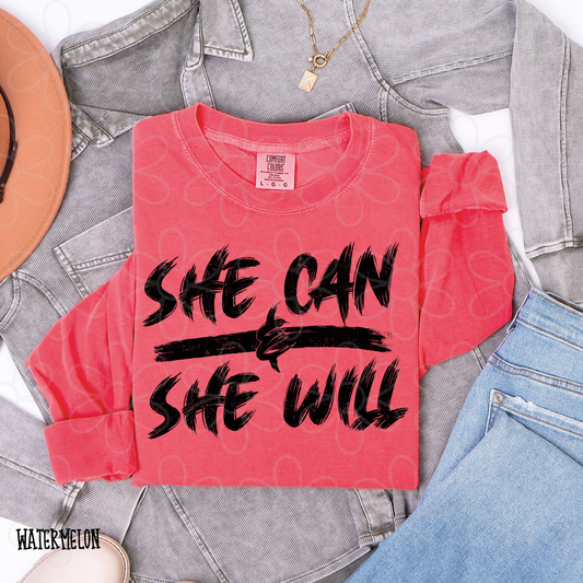 She Can & She Will Kids Completed Tee