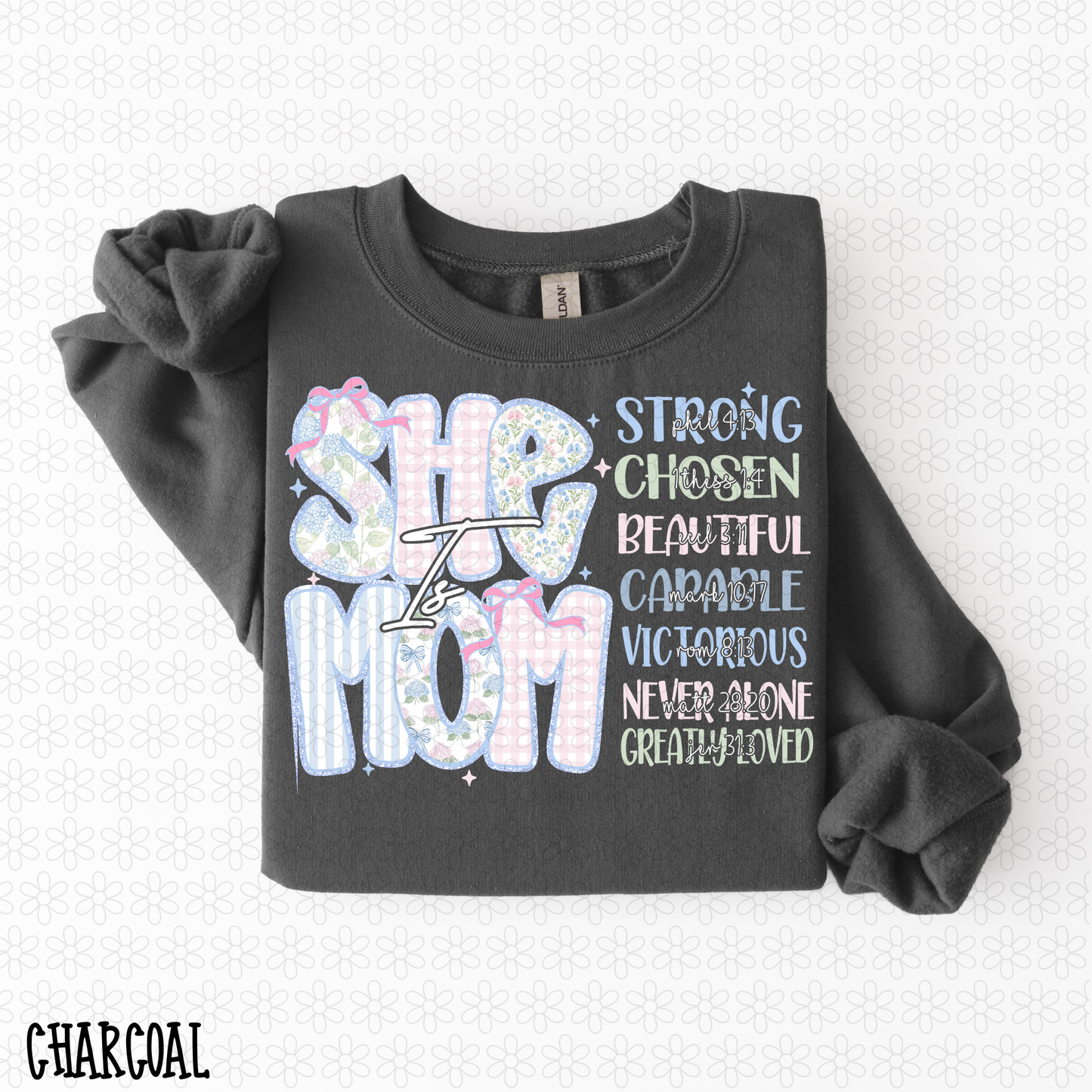 She Is Mom Affirmations Completed Tee