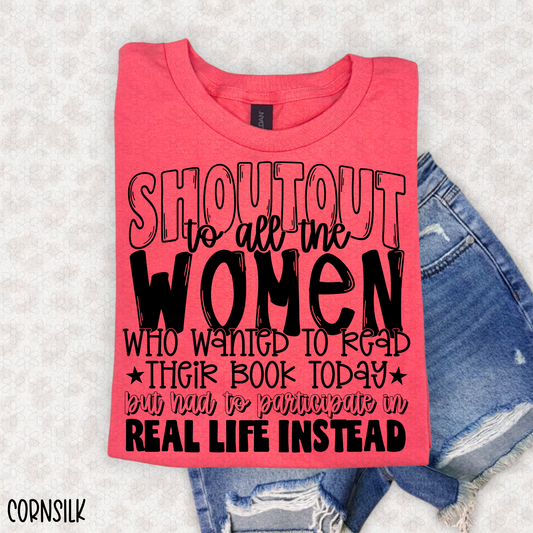 Shoutout To All The Women- Black Completed Tee