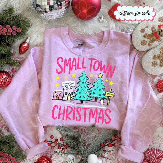 Small Town Christmas Custom Zip Code Kids Completed Tee