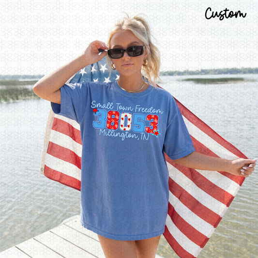 Small Town Freedom Custom Completed Tee