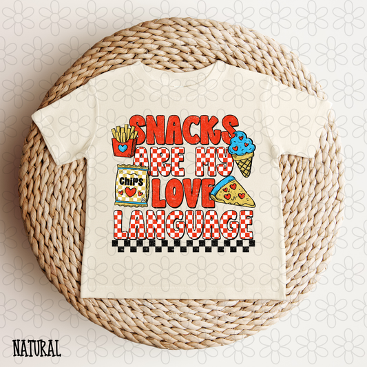 Snacks Are My Love Language Red Checkered DTF Transfer