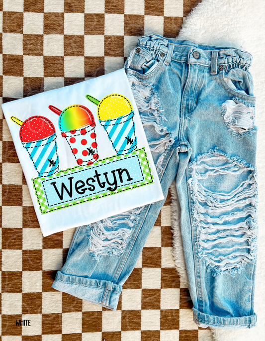 Snow Cone Custom Boy Name DTF Transfer