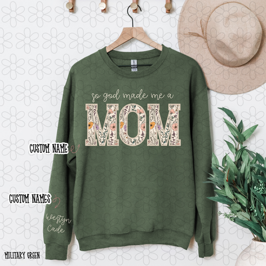 So God Made Me A Floral Custom Name DTF Transfer