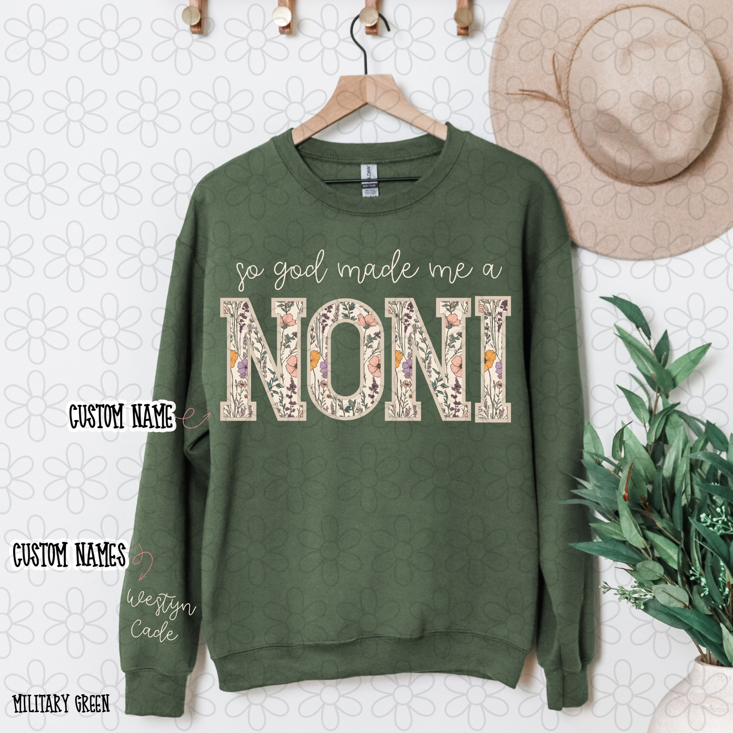 So God Made Me A Floral Custom Name DTF Transfer