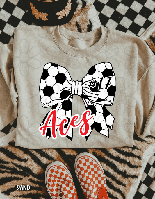 Soccer Bow Custom Name & Number DTF Transfer