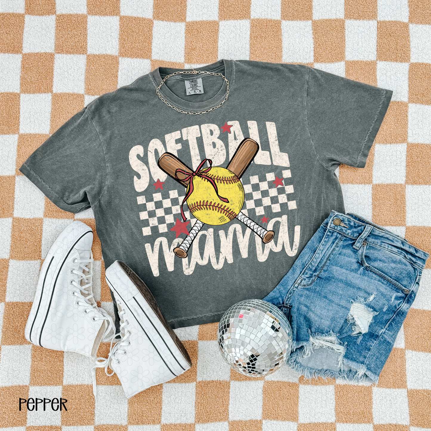 Softball Mama- White Completed Tee