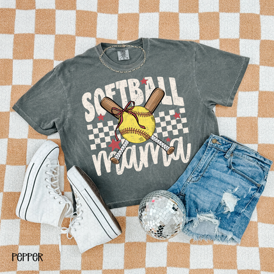 Softball Mama- White Completed Tee