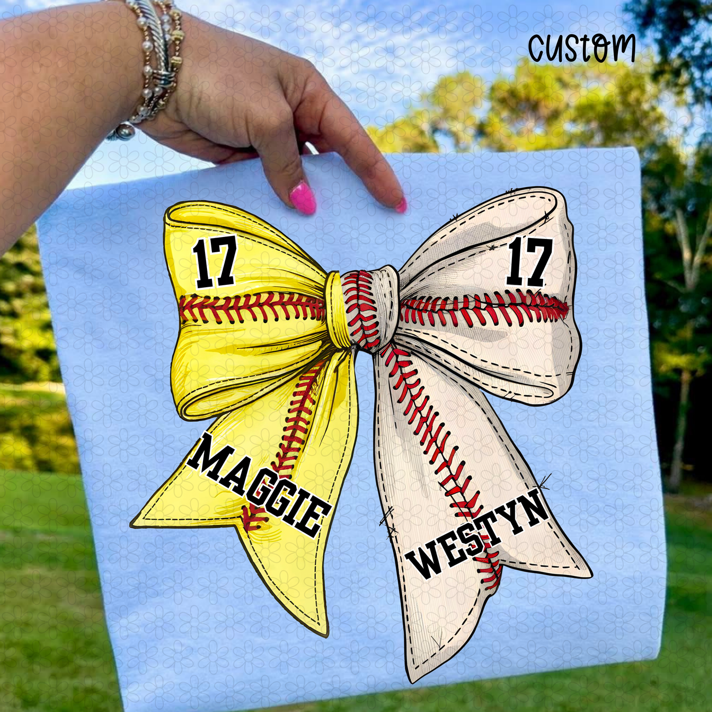 Softball/Baseball Custom Bow DTF Transfer