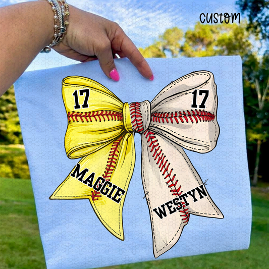 Softball/Baseball Custom Bow DTF Transfer