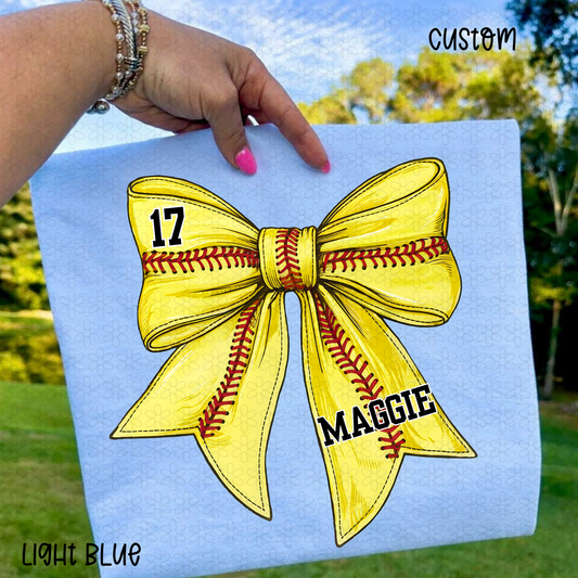 Softball Custom Bow Completed Tee