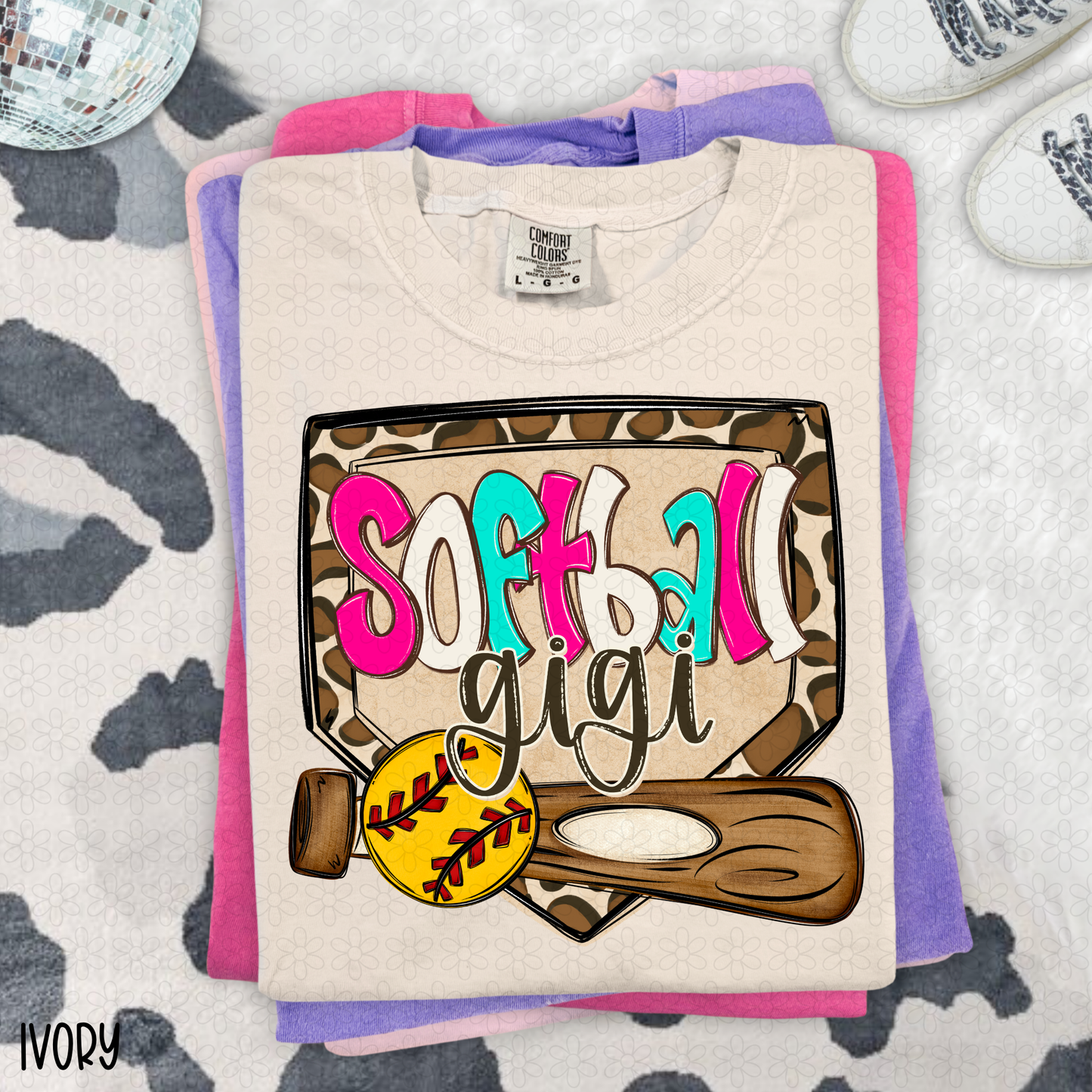 Leopard Plate Softball Titles (Multiple Options No Customs) Completed Tee