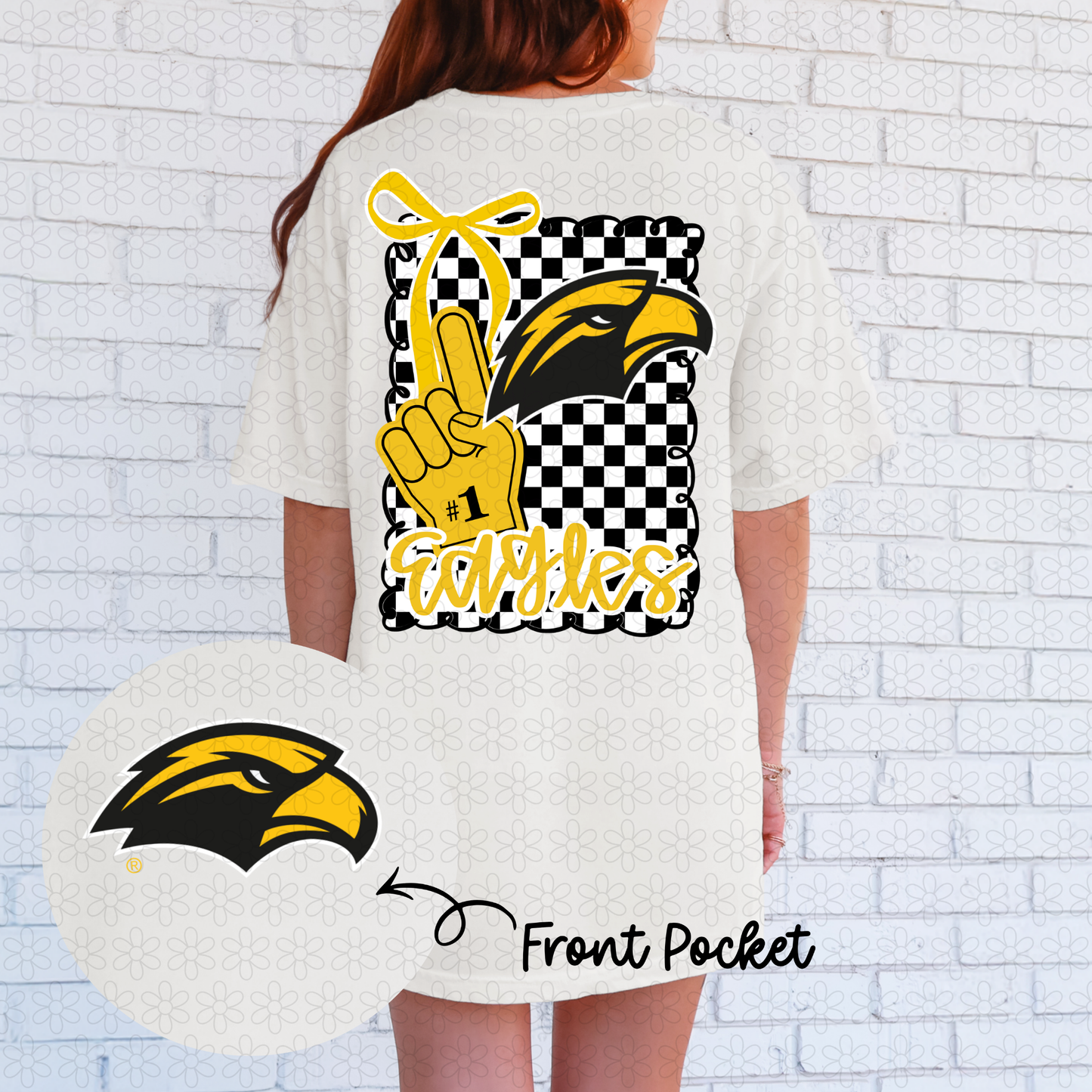 Bow Checkered Teams (Multiple Options) Completed Tee