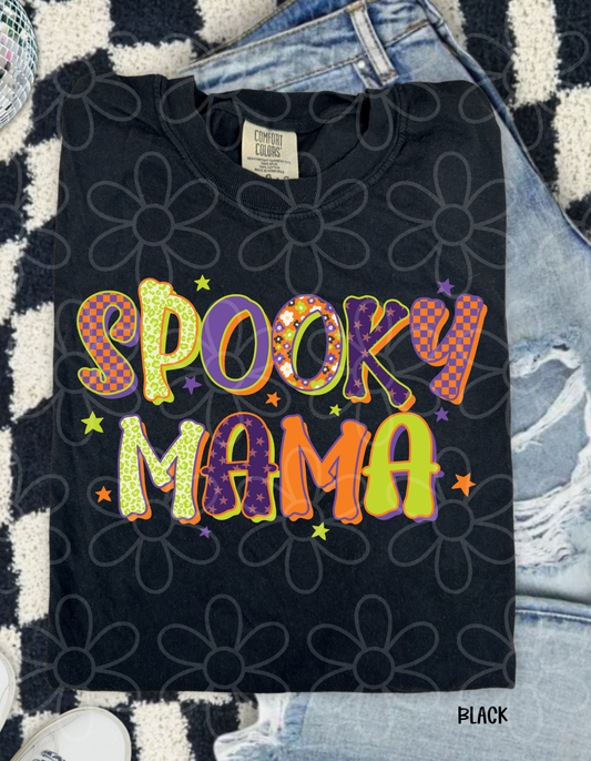 Spooky Mama Retro Halloween Completed Tee