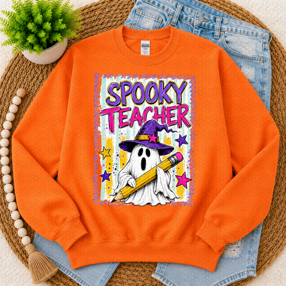 Spooky Teacher Completed Tee