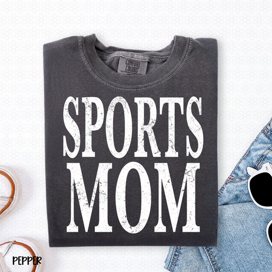 Sports Mom- White Font DTF Transfer