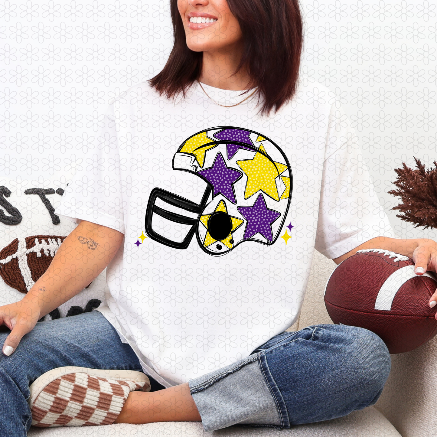 Star Football Helmet DTF Transfer