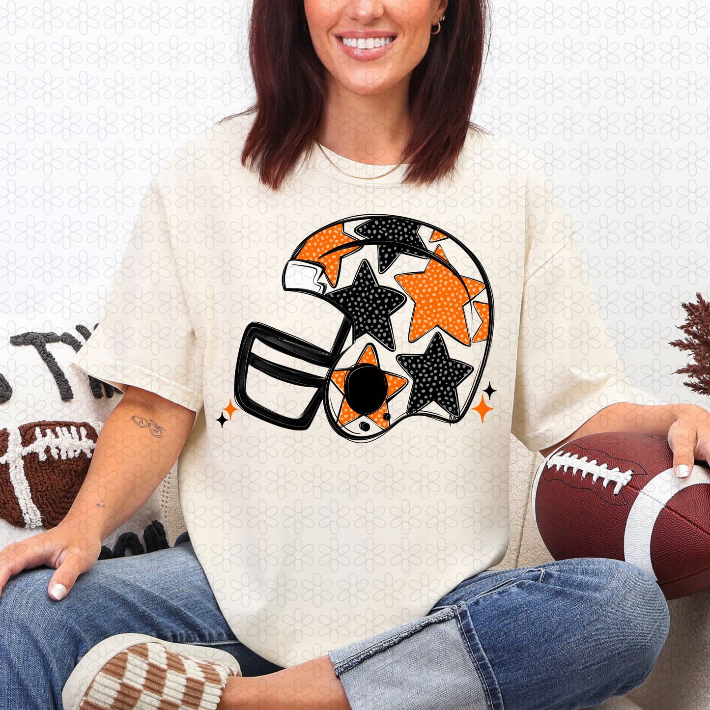 Star Football Helmet DTF Transfer