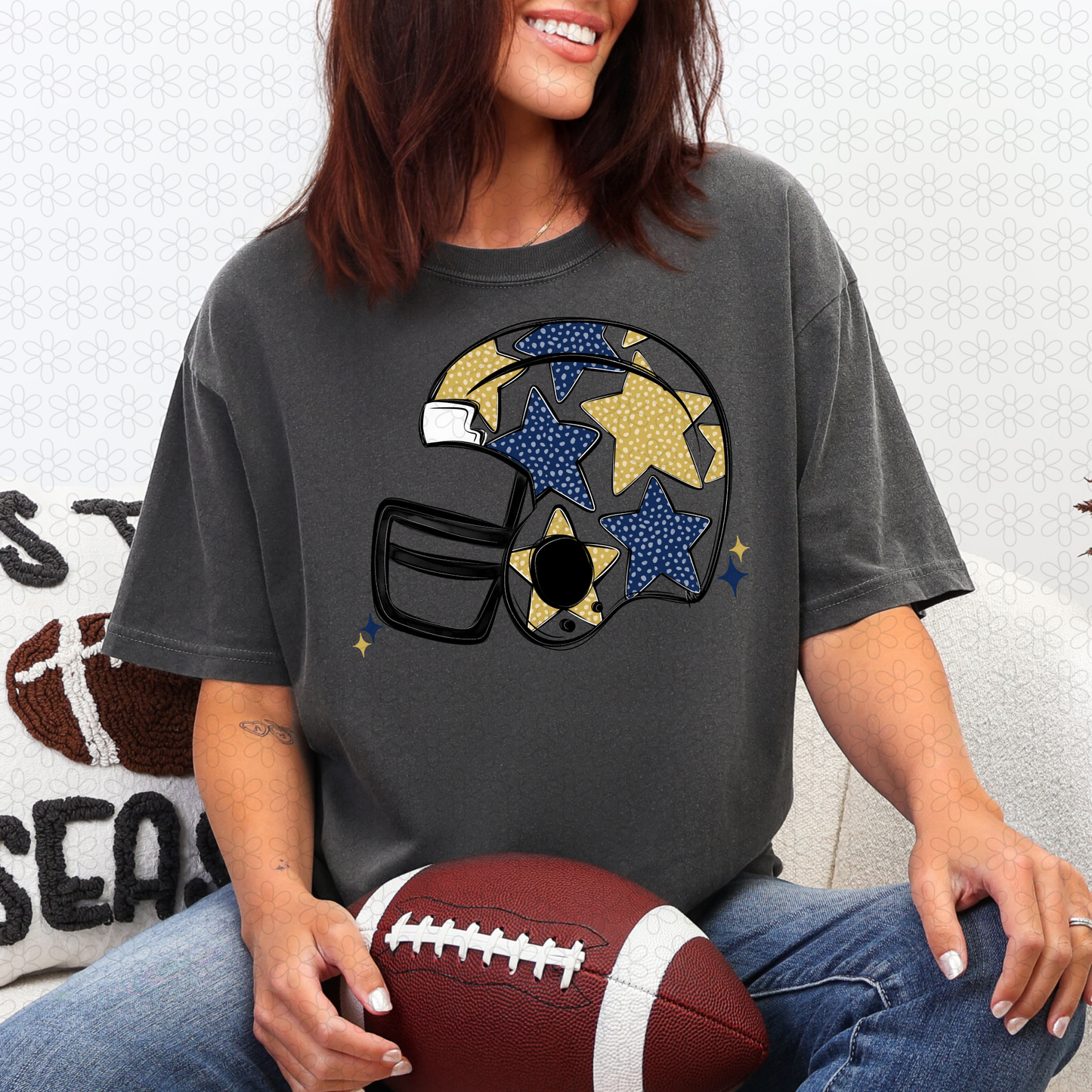 Star Football Helmet DTF Transfer