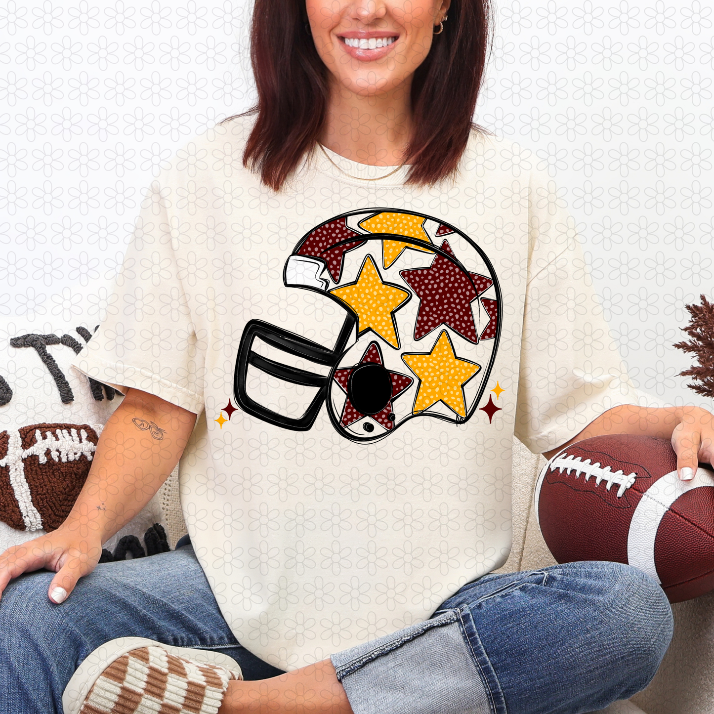 Star Football Helmet DTF Transfer