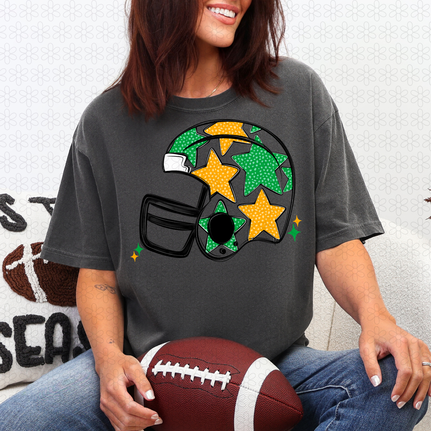 Star Football Helmet DTF Transfer