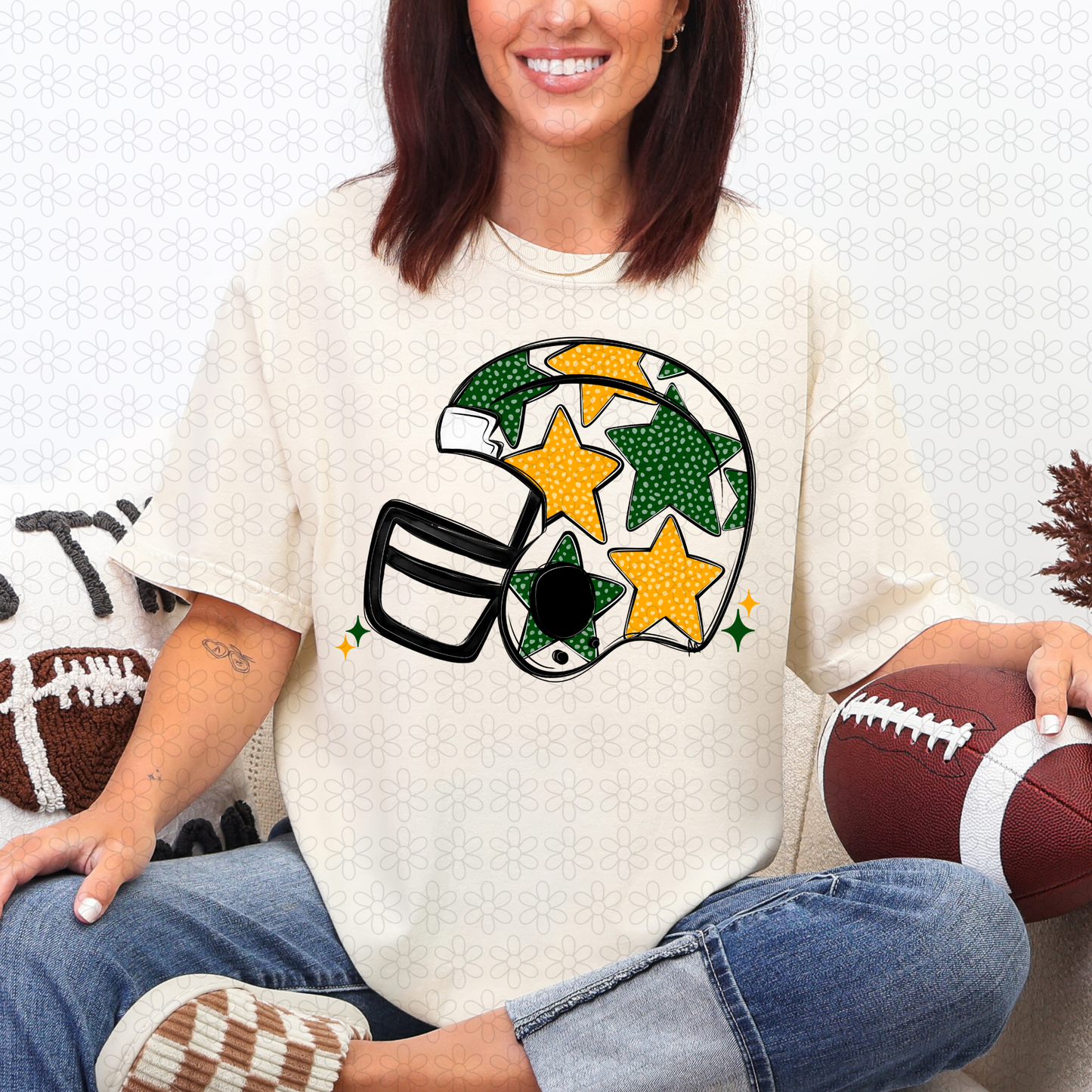 Star Football Helmet DTF Transfer