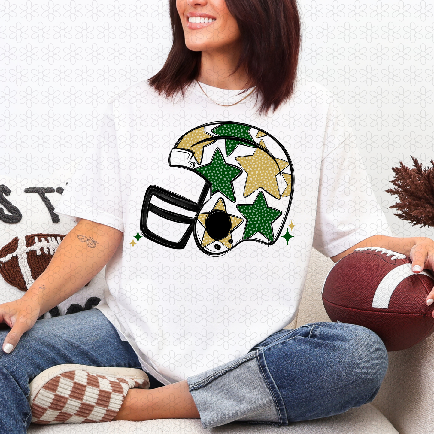 Star Football Helmet DTF Transfer