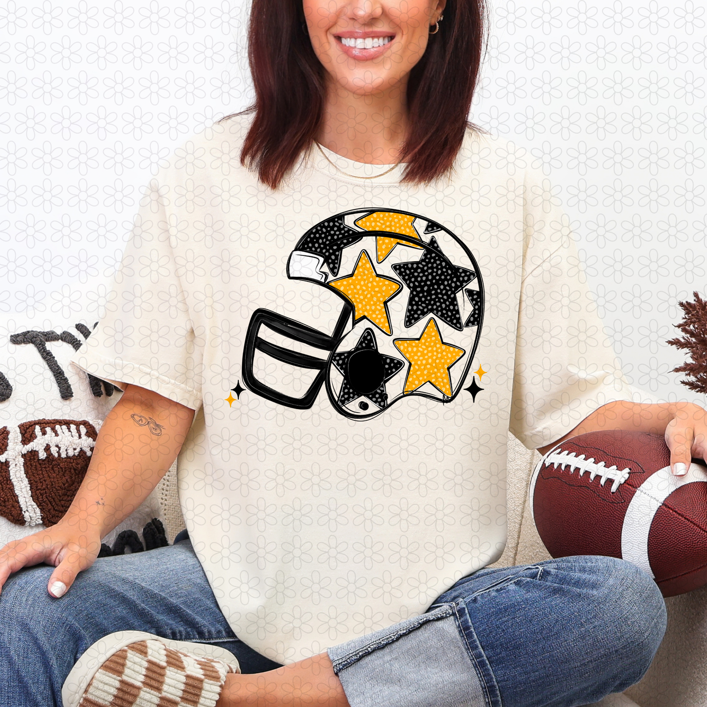 Star Football Helmet DTF Transfer