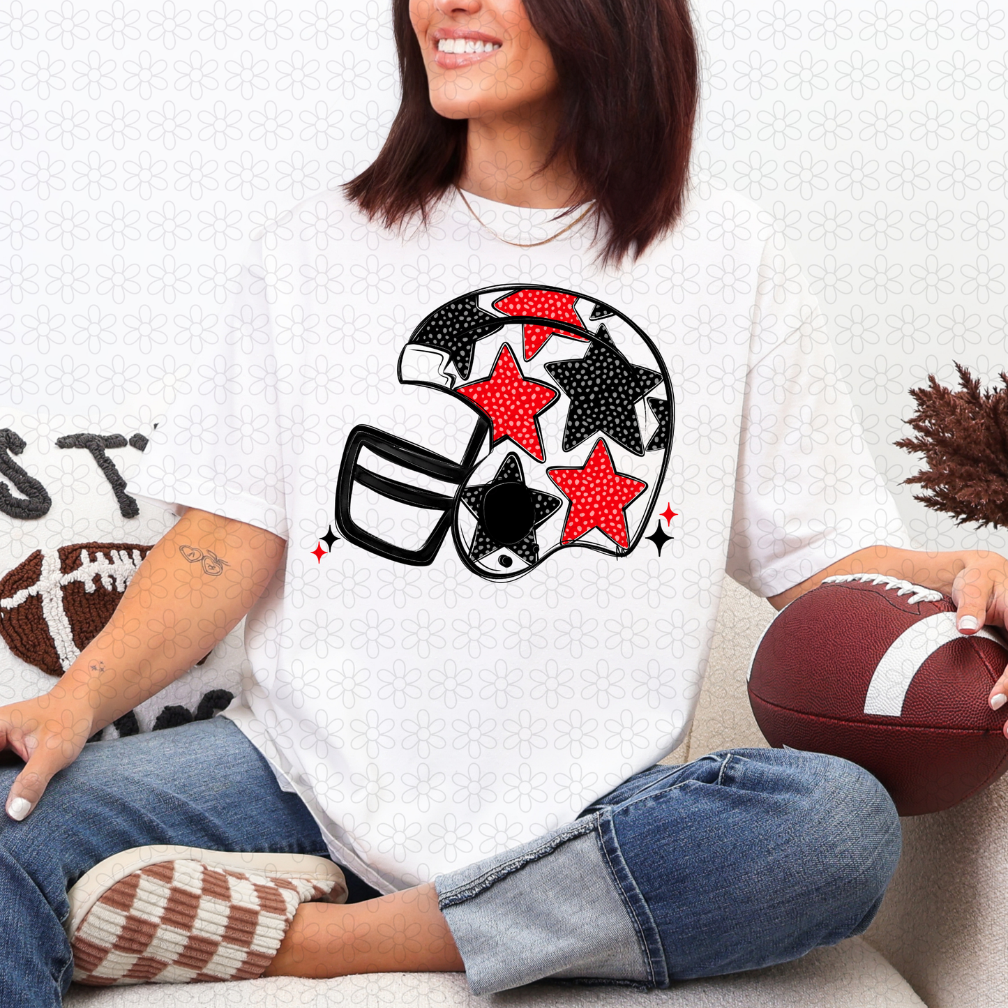 Star Football Helmet DTF Transfer