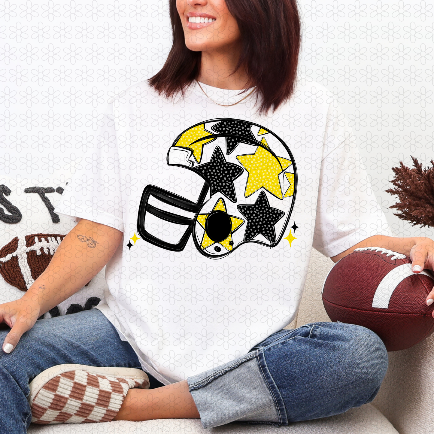 Star Football Helmet DTF Transfer