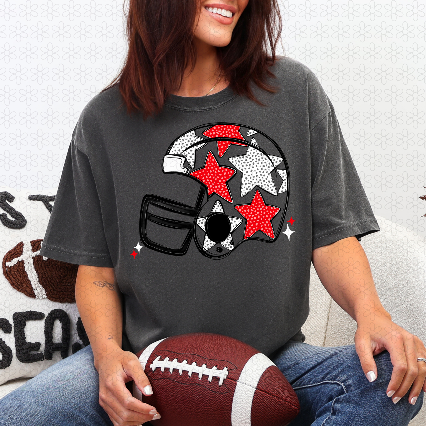 Star Football Helmet DTF Transfer