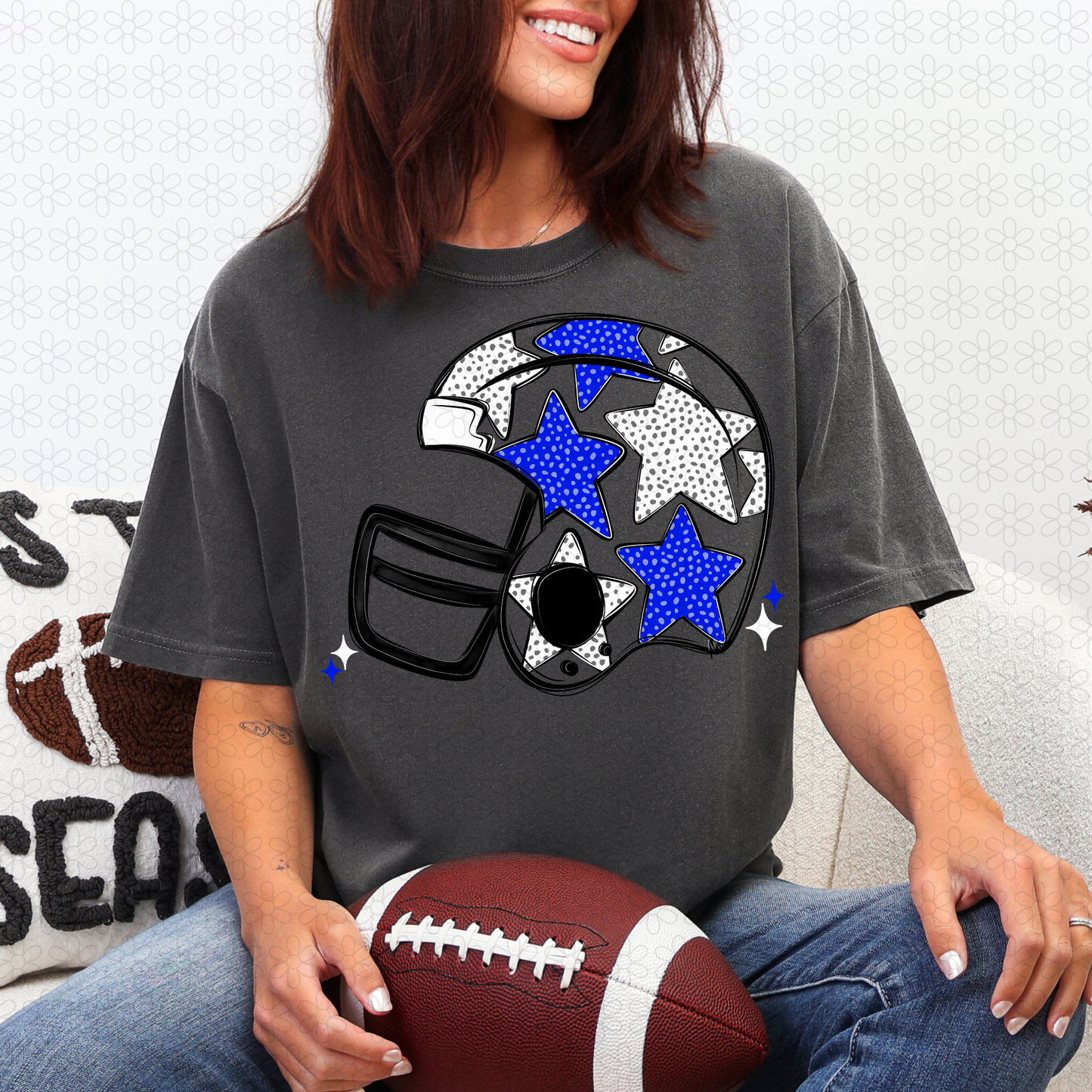 Star Football Helmet DTF Transfer